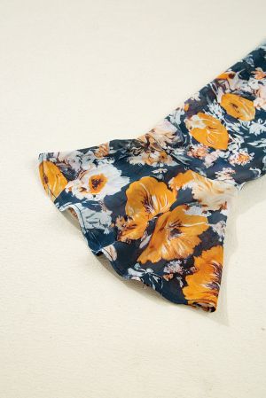 Дамска блуза с открити рамене и флорален принт