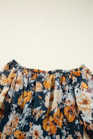 Дамска блуза с открити рамене и флорален принт