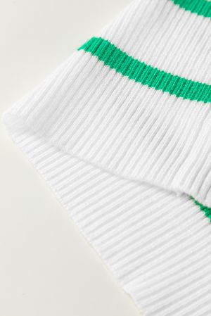 Дамска раирана блуза с дълъг ръкав и вълнообразно деколте