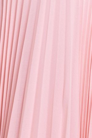 Women's Blush Pleated Off Shoulder Midi Dress GODDIVA