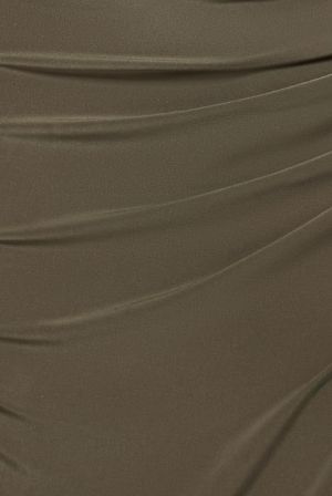 Women's Off The Shoulder Corset Waist Mesh Wrap Skirt Soft Touch Maxi Dress by GODDIVA