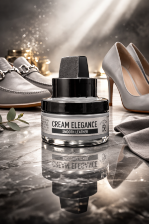 Coccinè Cream Elegance Wax Shoe Polish for Shoes and Leather Goods, Light Grey
