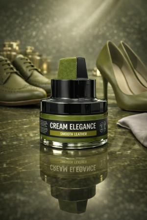 Coccinè Cream Elegance Wax Shoe Polish for Shoes and Leather Goods, Olive Green