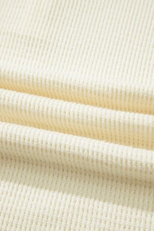 Women's Soft Light Beige Long Sleeve Blouse with Buttons