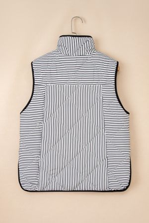 Women's Striped Vest in Black and White