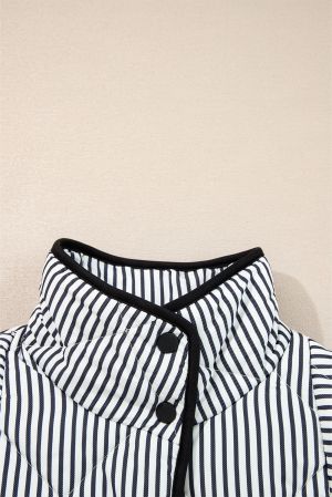 Women's Striped Vest in Black and White