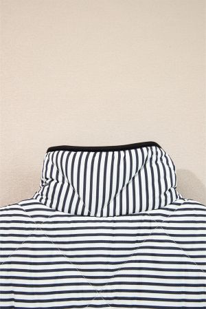 Women's Striped Vest in Black and White