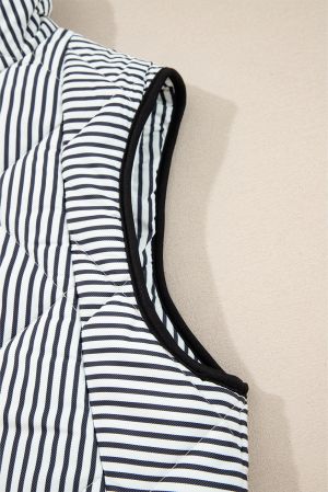 Women's Striped Vest in Black and White