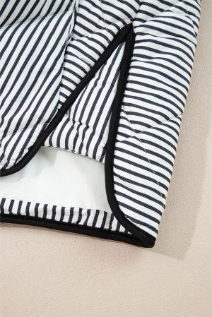 Women's Striped Vest in Black and White