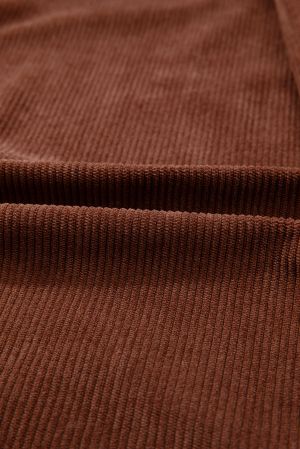 Women’s Brown Corduroy Jacket with Floral Embroidery