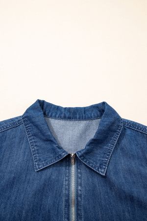 Women’s Denim Dress with Zipper and Pockets