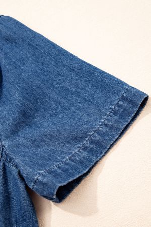 Women’s Denim Dress with Zipper and Pockets