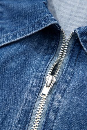 Women’s Denim Dress with Zipper and Pockets