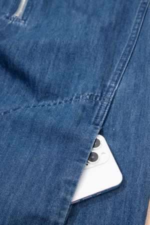 Women’s Denim Dress with Zipper and Pockets