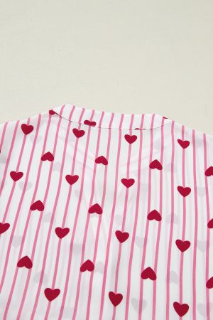 Дамска свободна риза с принт на сърца