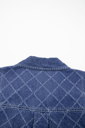 Women's Denim Sleeveless Dress with Buttons and Pockets