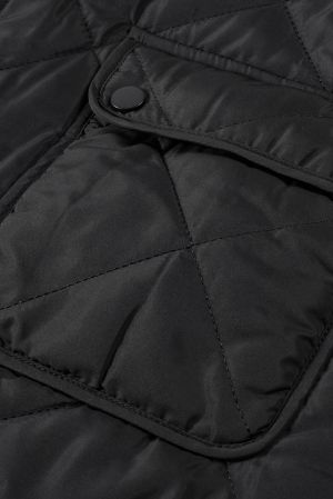 Women’s Reversible Vest with Quilted and Sherpa Sides in Black and White