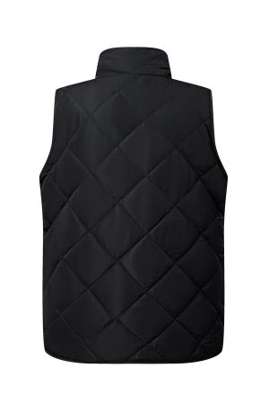 Women’s Reversible Vest with Quilted and Sherpa Sides in Black and White