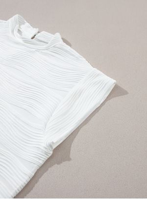 Women's White Textured Top