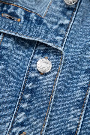 Women's Sleeveless Denim Dress with Buttons and Western Style