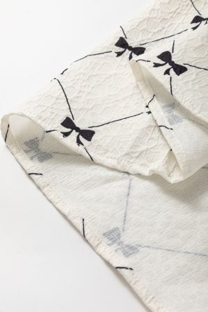 Women's Bow Print Dress with Relaxed Flowy Fit