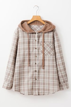 Women’s Plaid Hooded Shirt Jacket