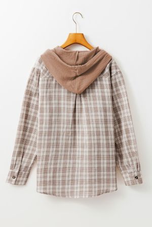 Women’s Plaid Hooded Shirt Jacket