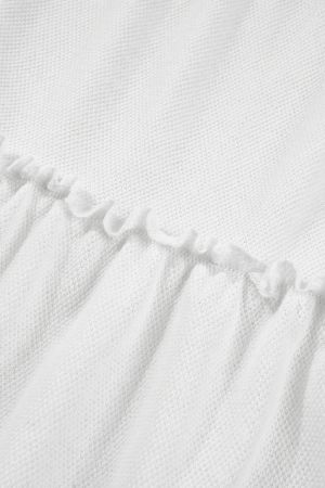 Women's Relaxed White Sleeveless Top with Ruffles