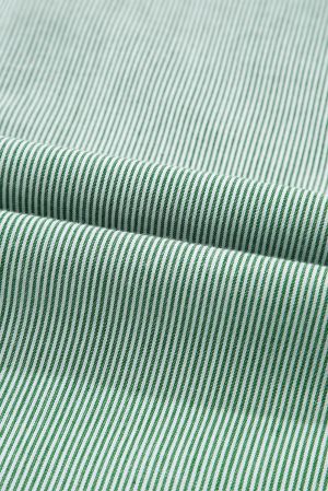 Women's Light Green Striped Cotton Shirt Dress