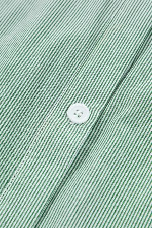 Women's Light Green Striped Cotton Shirt Dress