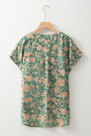 Women’s Green Floral Print Shirt
