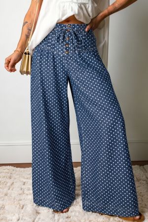Women’s Wide-Leg Polka Dot Jeans
