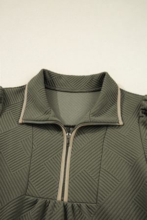 Women's zip-Up Dress with Pockets and Long Sleeves