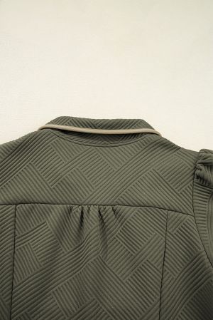 Women's zip-Up Dress with Pockets and Long Sleeves