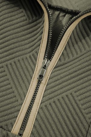 Women's zip-Up Dress with Pockets and Long Sleeves