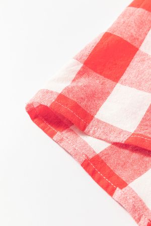 Women’s Cotton Shirt Dress with Plaid Pattern