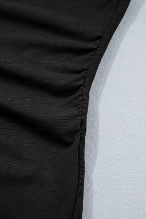 Women’s Elegant Blouse with Draped Neckline and Long Sleeves