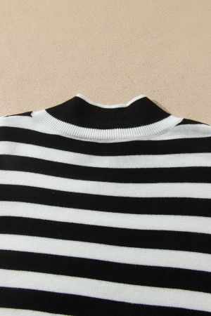 Women’s Striped Sweater with Lace Trim