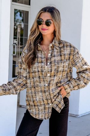 Women’s Plaid Shirt with Long Sleeves