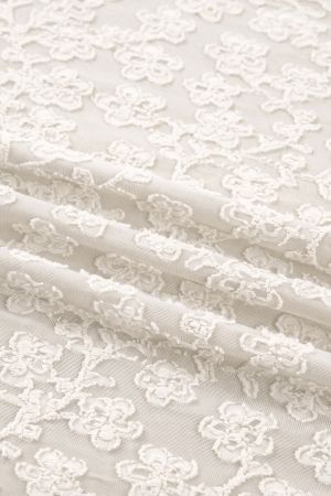 Women’s White Floral Lace Blouse with Long Sleeves