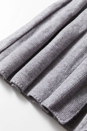 Women’s Grey Knit Cardigan with Buttons and Textured Knit