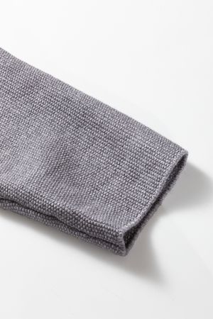 Women’s Grey Knit Cardigan with Buttons and Textured Knit