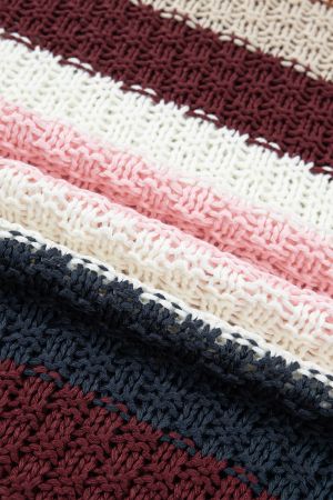 Women’s Multicolour Striped Dropped Shoulder Knitted Sweater