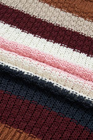 Women’s Multicolour Striped Dropped Shoulder Knitted Sweater