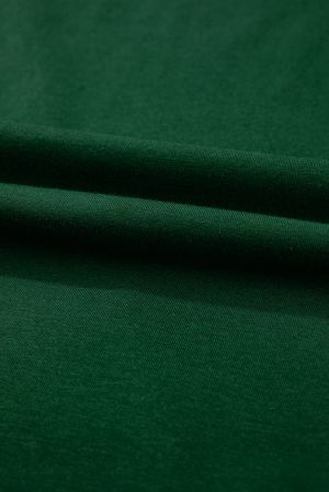 Women's Dark Green Long Sleeve Top with Asymmetrical Decorative Seams
