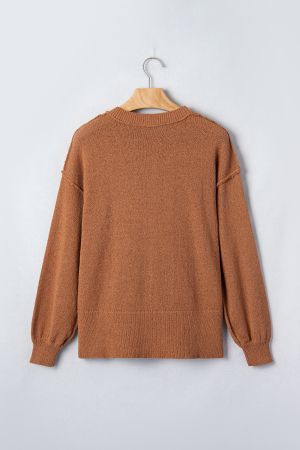 Дамски oversized коледен пуловер с принт на джинджифилово човече