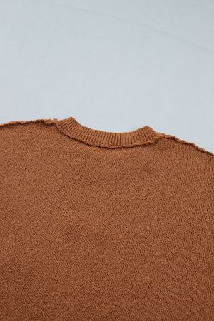 Дамски oversized коледен пуловер с принт на джинджифилово човече