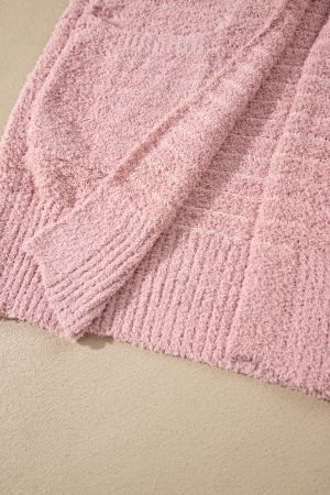 Women's Long Pink Cardigan with Pockets