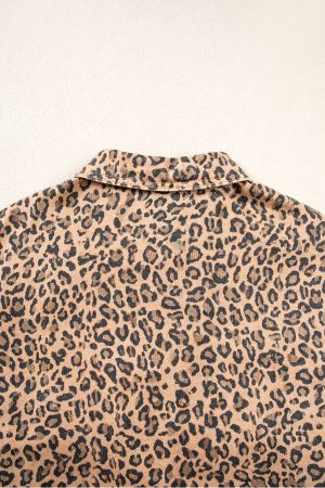 Women's Leopard Print Denim Jacket in 100% Cotton