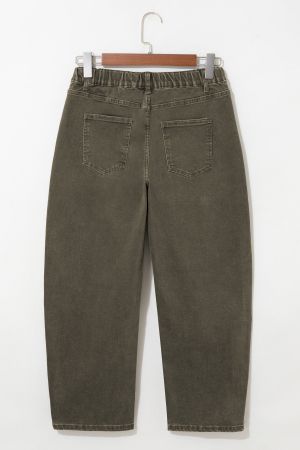 Women's Cotton Wide-Leg Jeans with Duck Print
